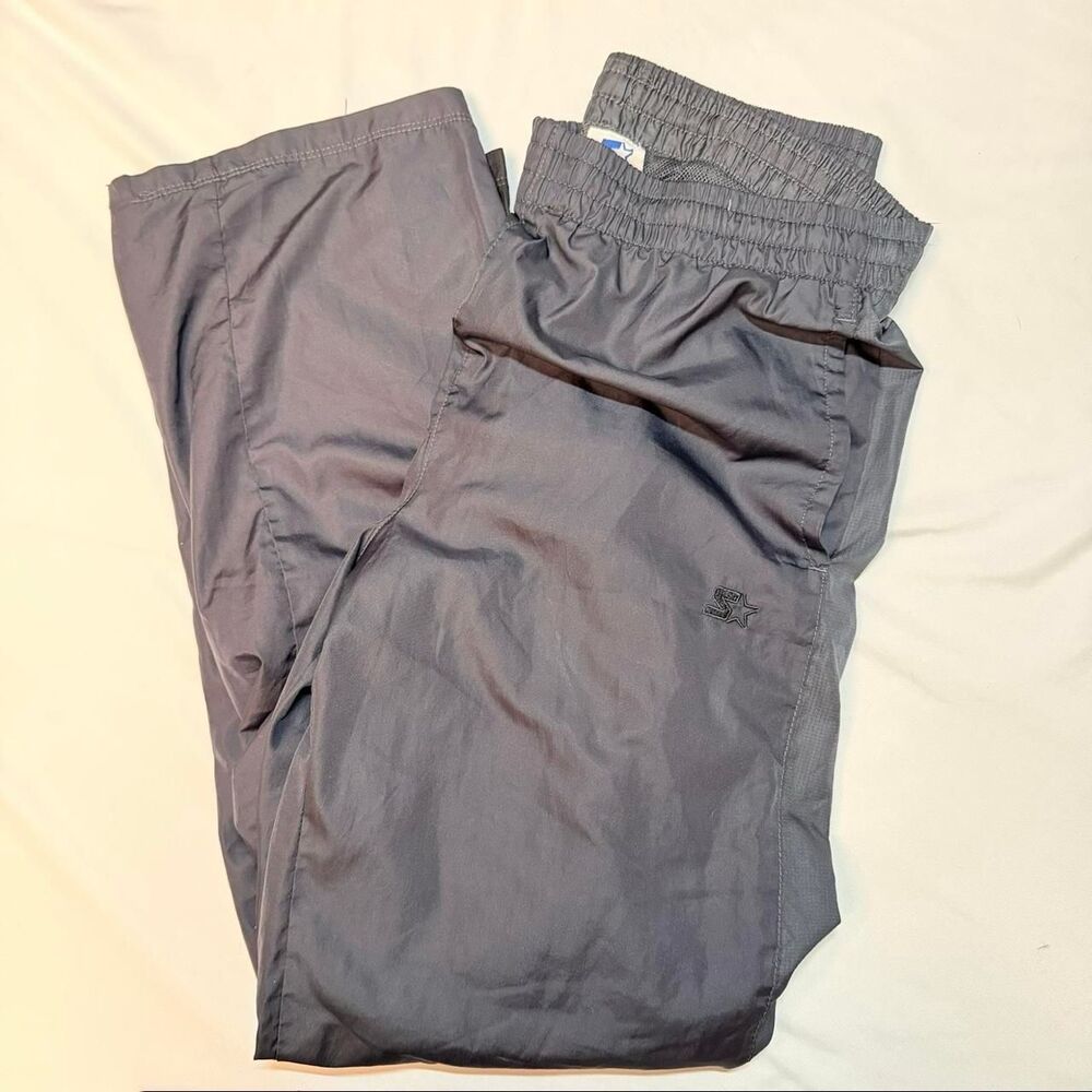 Vintage 90s Starter Gray Stone Windbreaker Track Pants w Leg Zipper size S